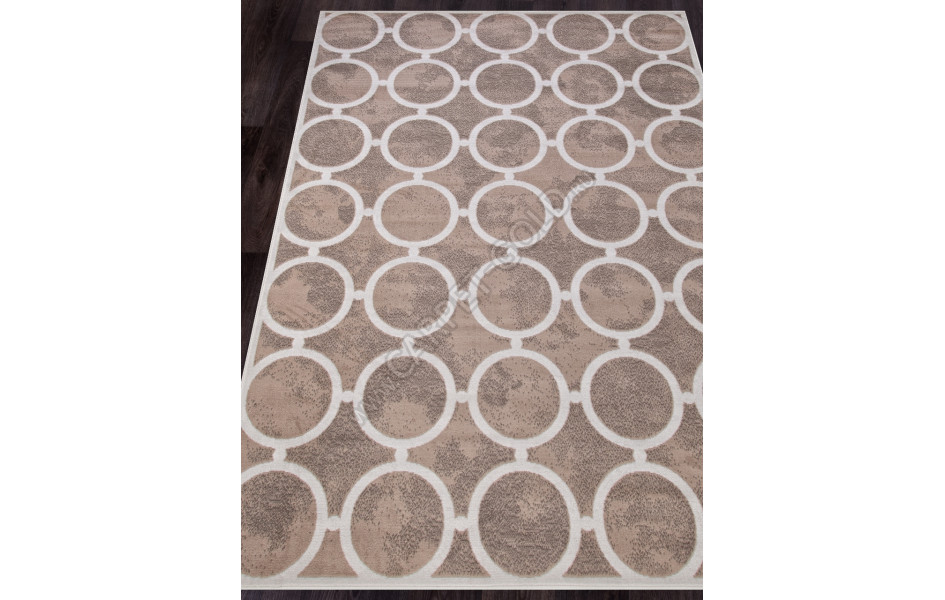 Ковер D713 - BEIGE-CREAM 2 - Прямоугольник - коллекция SIERRA рисунок круги
