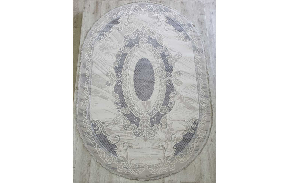 Турецкий ковер Amatis Lux 36565A OVAL GREY / GREY