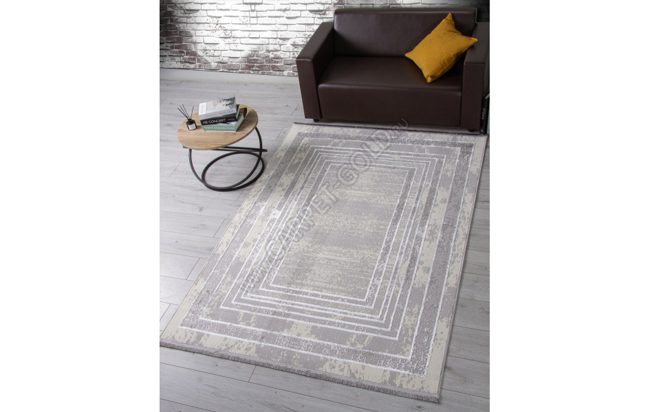 Ковер 1634G - GREY / GREY - Прямоугольник - коллекция LORA